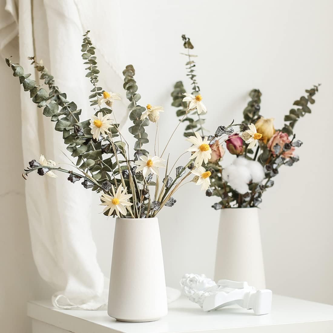 White Ceramic Vase Minimalist Design 71IN