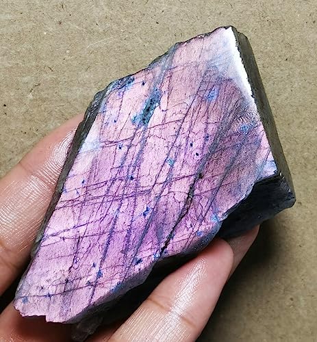 Purple Flash Labradorite Slab Reiki Stone for Meditation and Healing