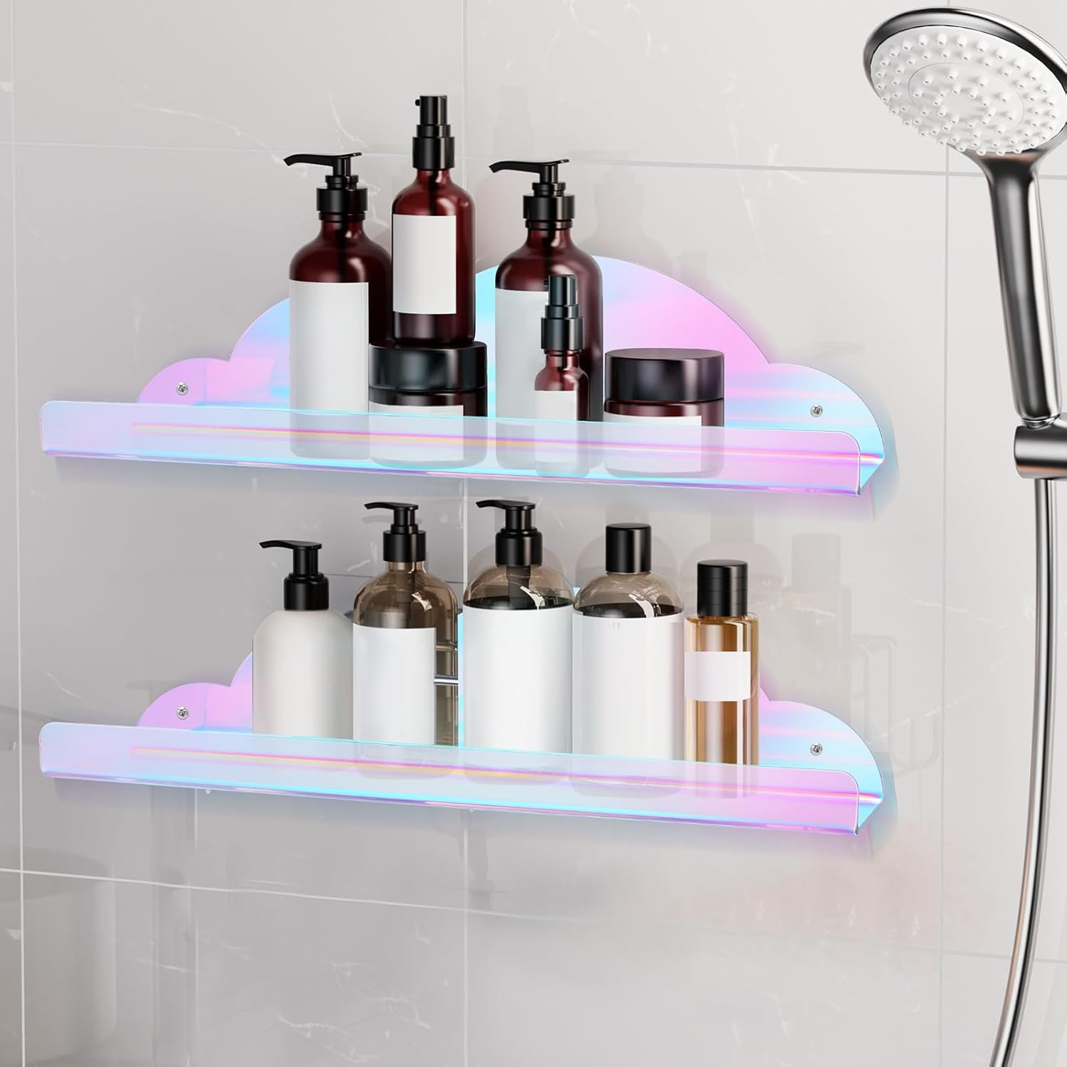Iridescent Floating Shelves 4 Pack for Home Decor