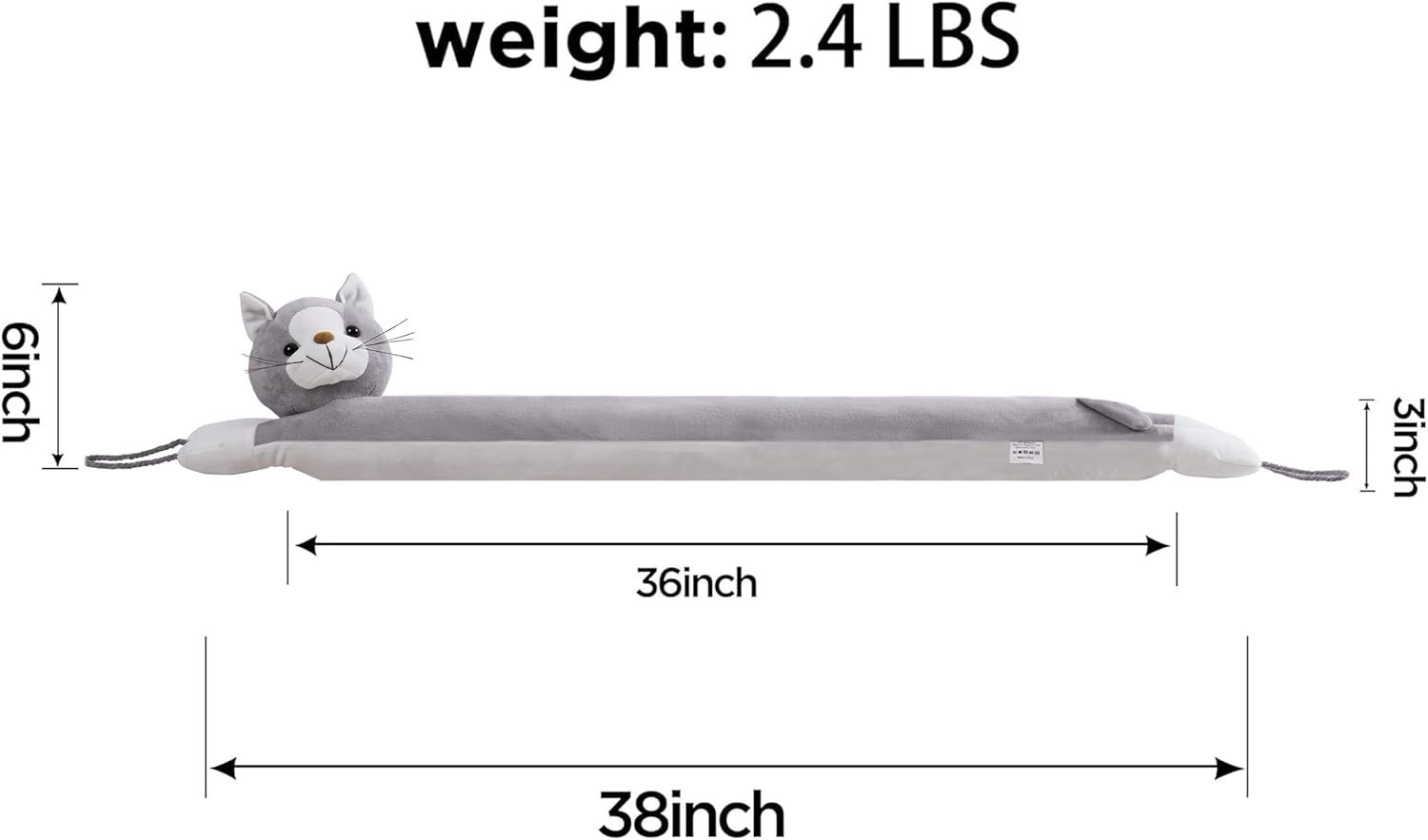 Habibee 38 Inch Door Draft Stopper with Pet Design