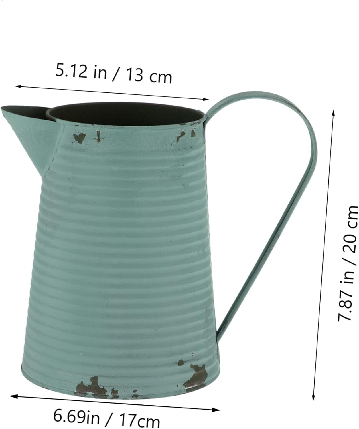 Antique Flower Vase Iron Decor Pitcher for Home