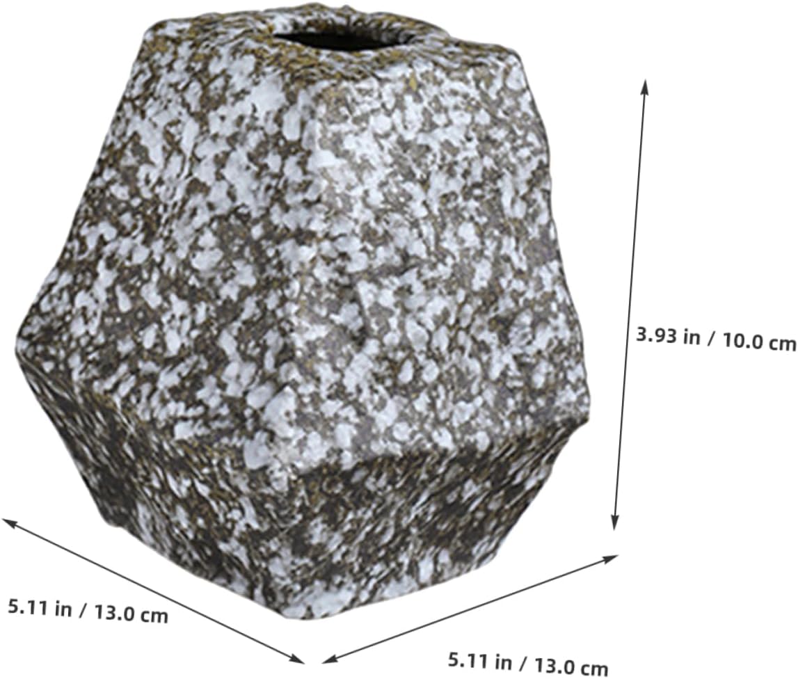 PRETYZOOM Modern Ceramic Flower Vase with Unique Rock Pattern