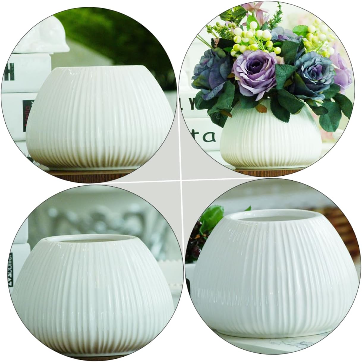 BESPORTBLE Modern White Ceramic Vase Decorative Flower Centerpiece for Tables and Home