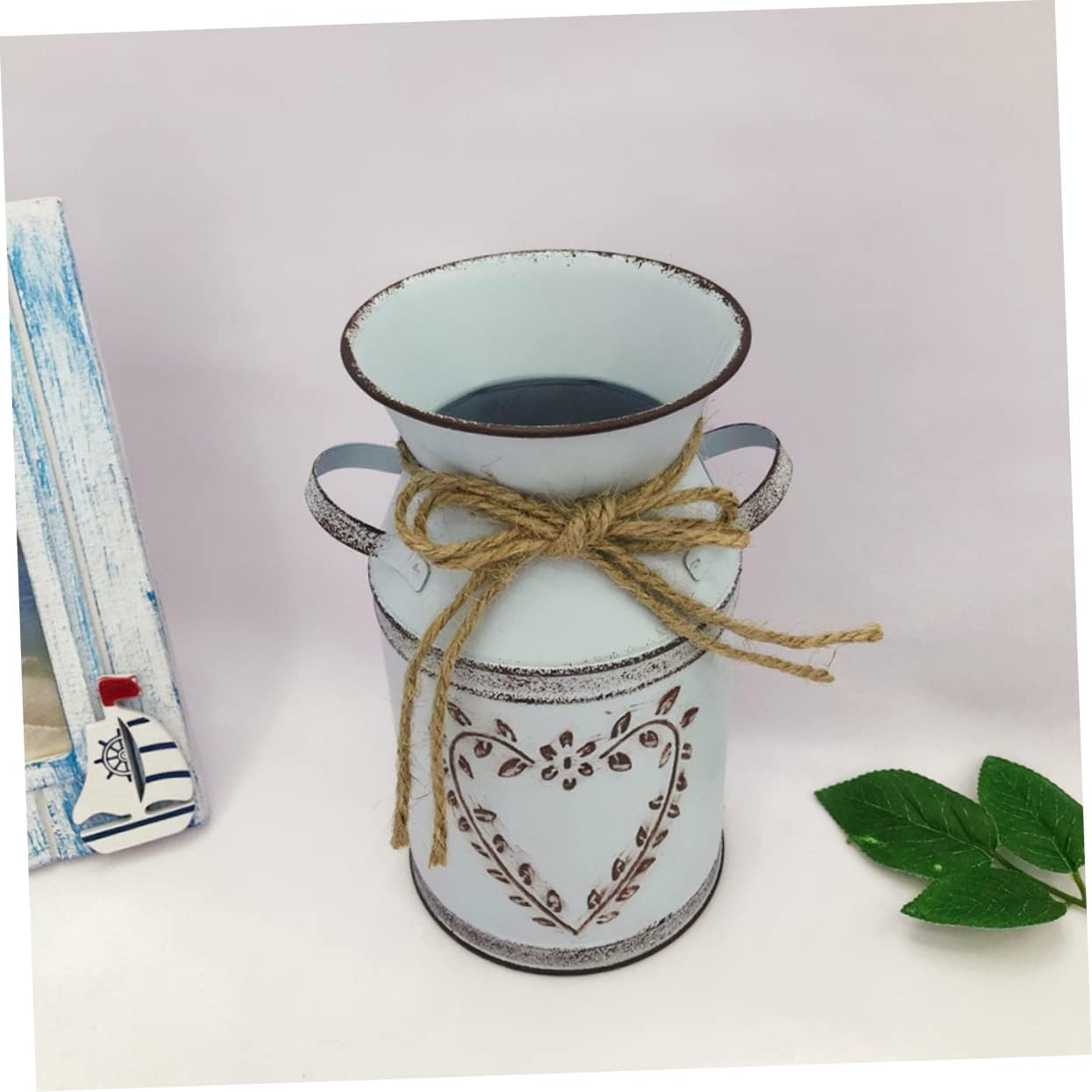 VOSAREA Vintage Metal Flower Vase for Home Decor