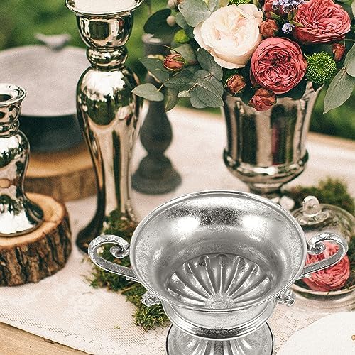 SEWOART Decorative Flower Vase Vintage Silver Vase for Home Decor