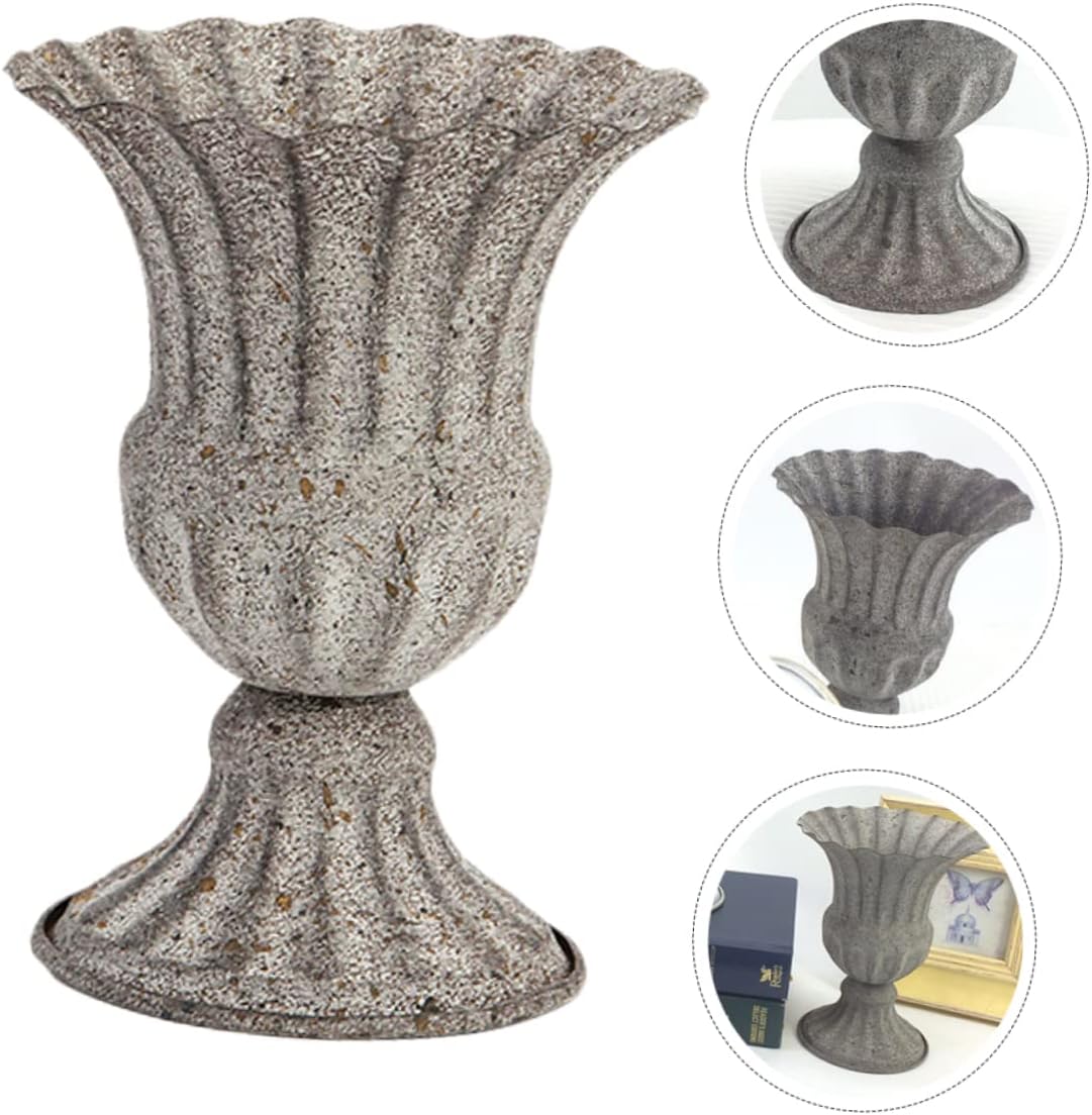 POPETPOP Vintage Wrought Iron Flower Pot for Dried Flowers