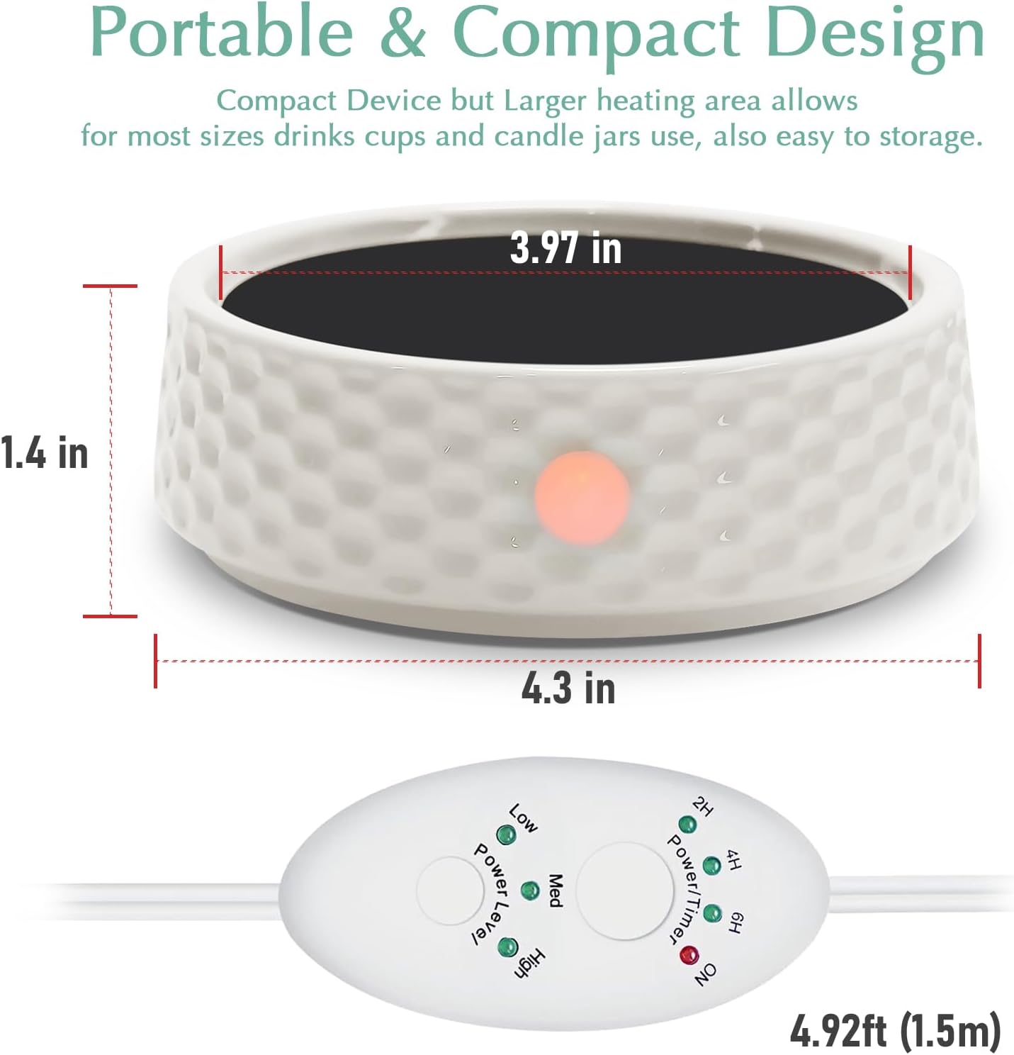 Electric Candle Warmer Plate with Timer and Adjustable Power