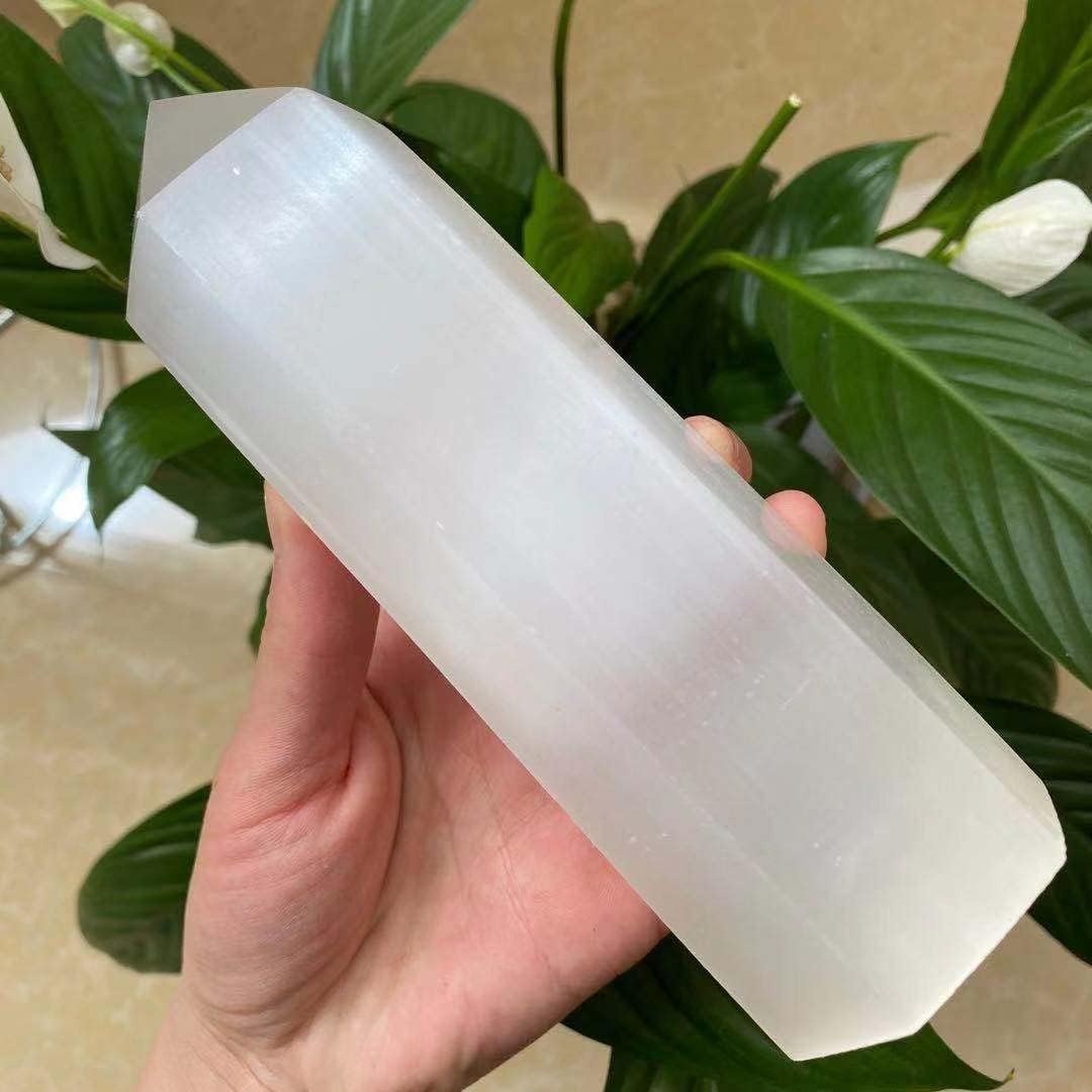 Natural White Selenite Rod Crystal for Home Decor