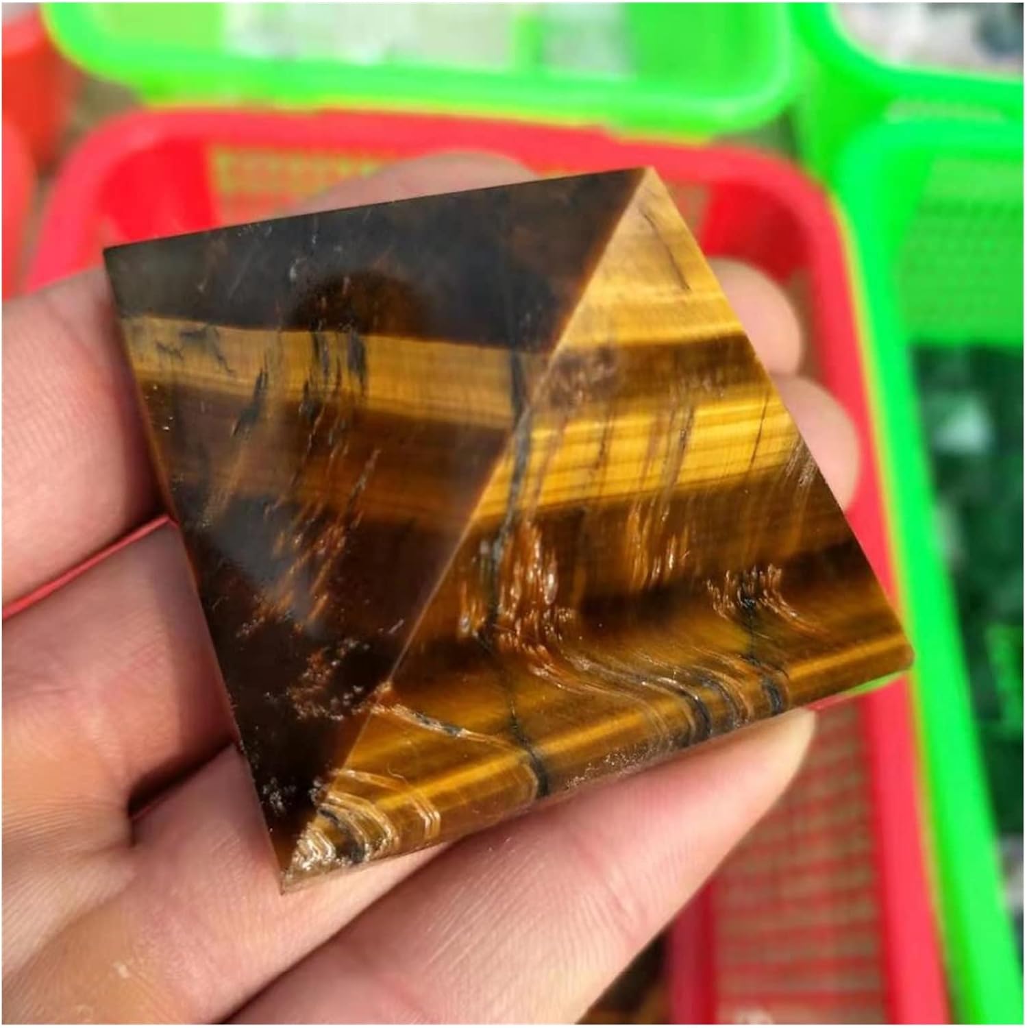 DOUKI Natural Crystal Pyramid for Home Decoration