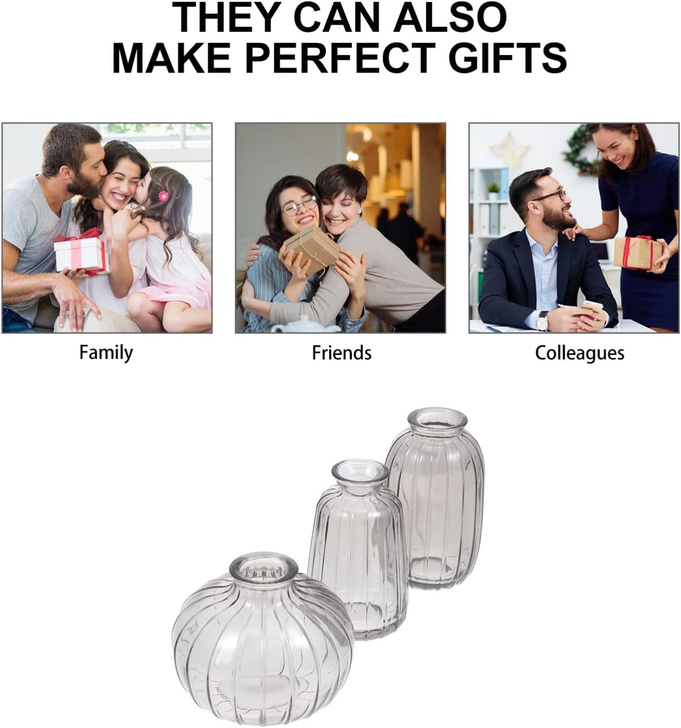 Amosfun 3pcs Creative Flower Vase for Home Decor
