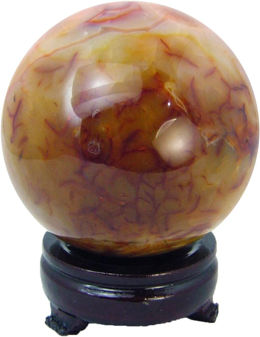 Carnelian Agate Sphere 100mm with Stand