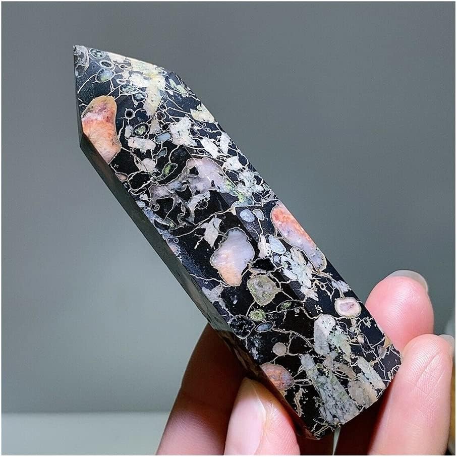 FLOAPA Natural Lotus Stone Crystal Quartz Obelisk Reiki Stone 400-450g