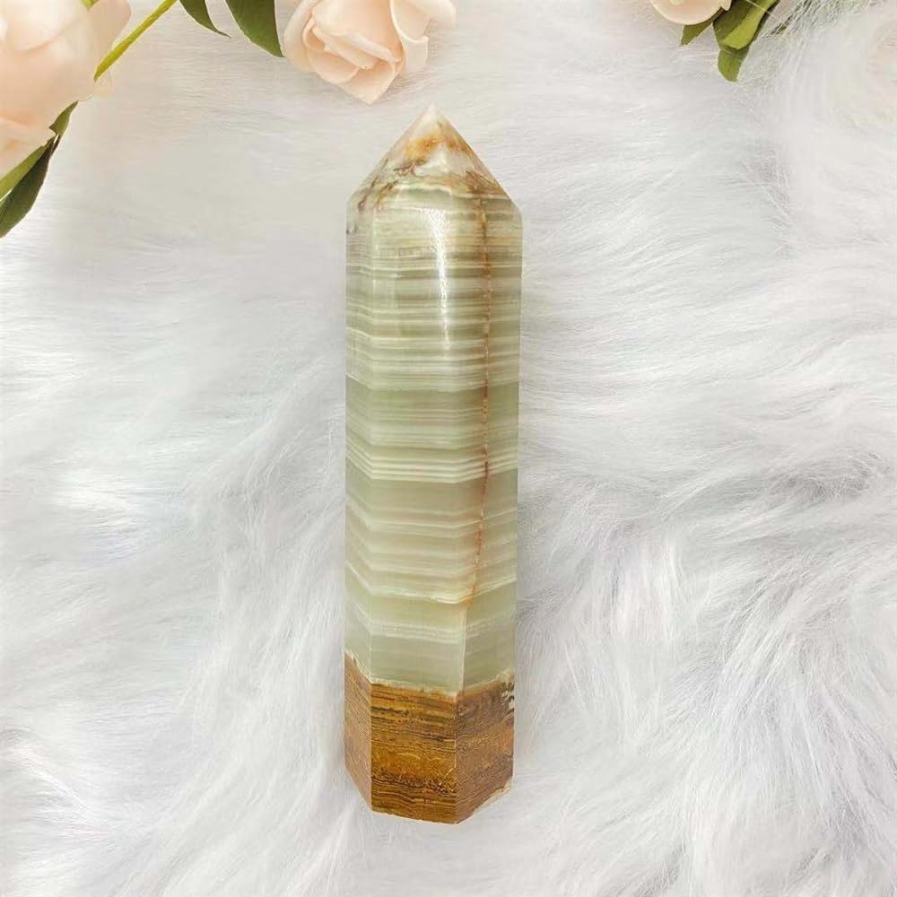 KatLin Natural Afghan Jade Crystal Square Obelisk Reiki Healing Home Decor Ornament