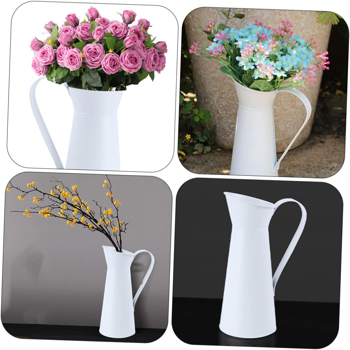 Balacoo 2pcs Simple Iron Flower Vase for Home Decor