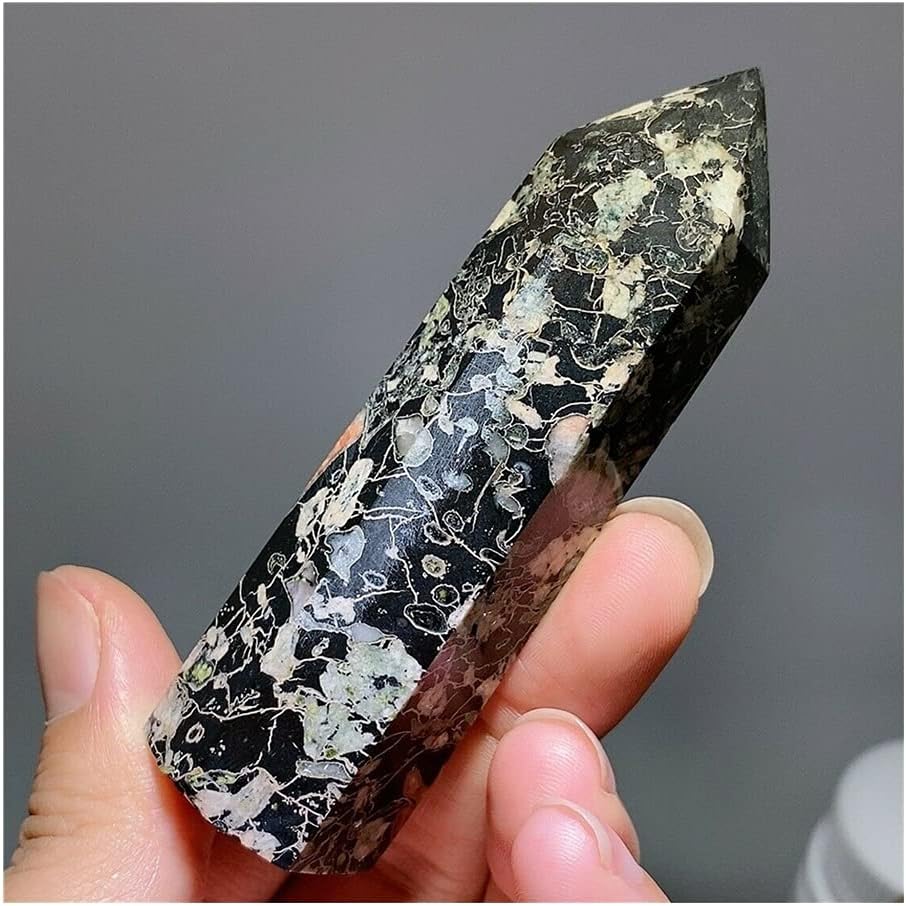FLOAPA Natural Lotus Stone Crystal Quartz Obelisk Reiki Stone 400-450g