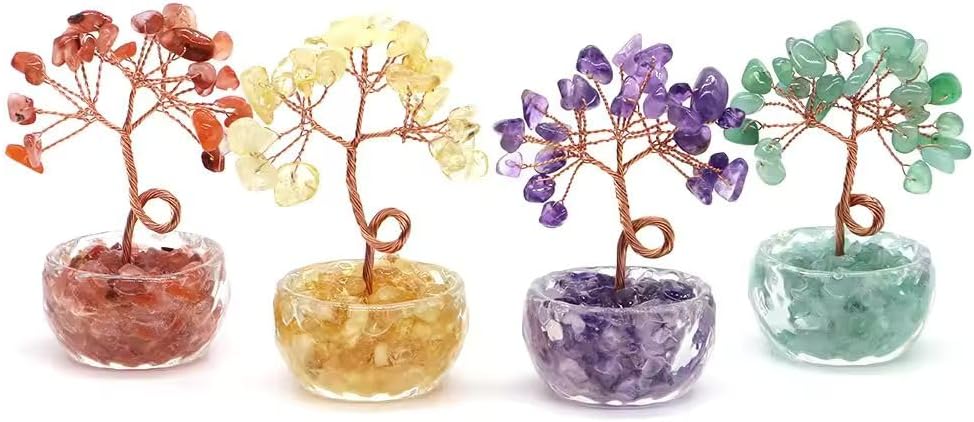 75mm Natural Crystal Money Tree with Citrine Amethyst Quartz