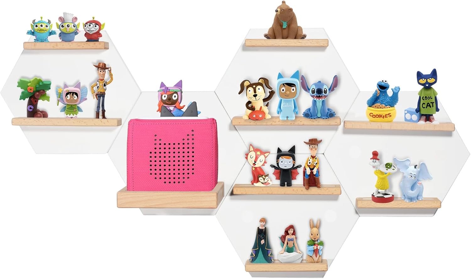Givilio Tonie Shelf Magnetic Hexagon Display