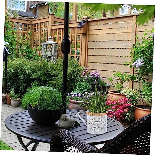 SUPVOX 2pcs Antique Iron Flowerpot Rope Dried Flower Decor Vintage Style Vase