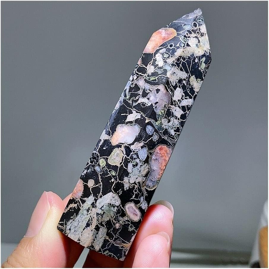 FLOAPA Natural Lotus Stone Crystal Quartz Obelisk Reiki Stone 400-450g