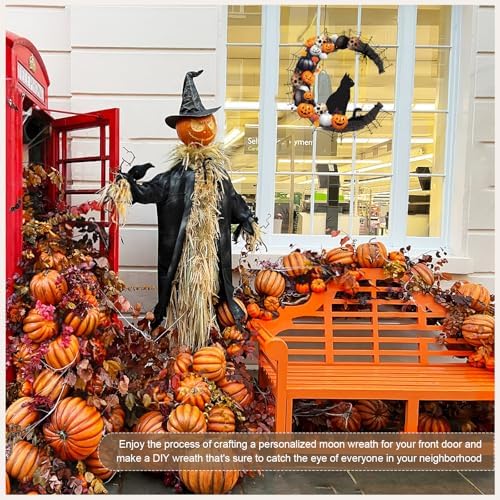 Temfmy Moon Wreath Front Door 14 Inch DIY Craft