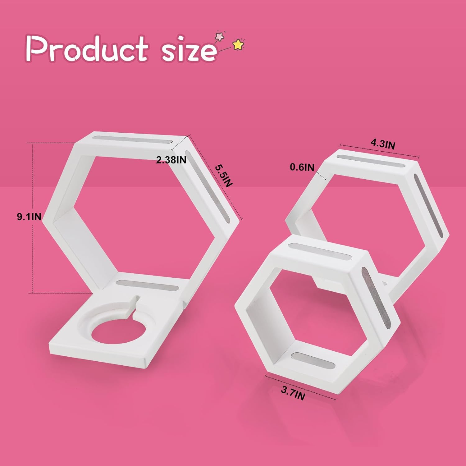 Givilio Tonie Shellf Hexagon Wall Mounted Set of 3