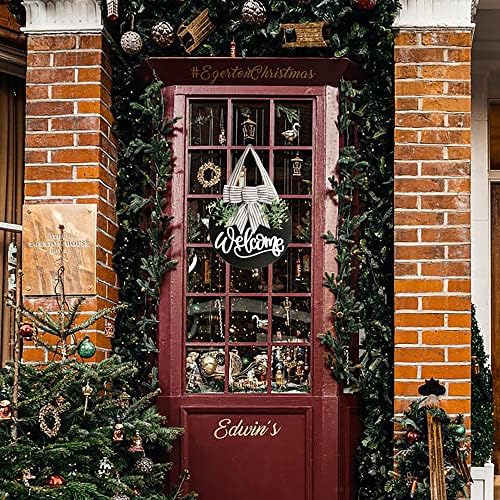 Welcome Wreath Front Door Decor Black Welcome Sign