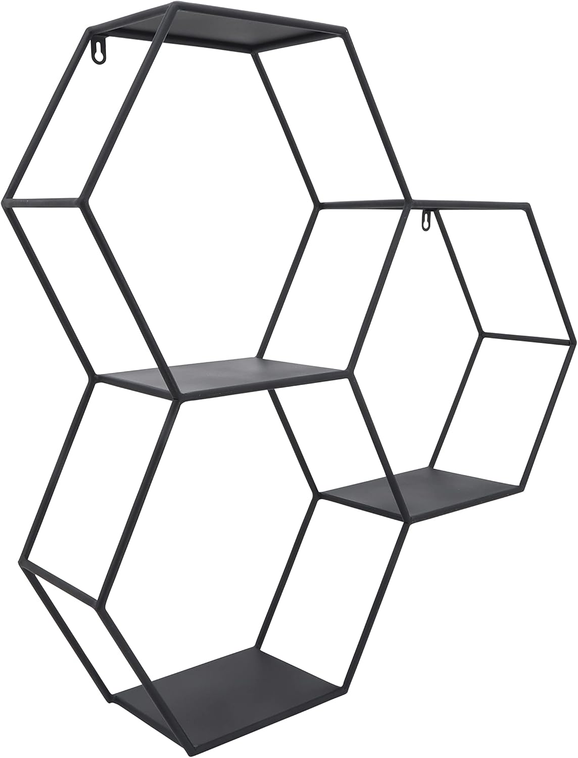 Sagebrook Home Modern Hexagon Wall Storage Shelf - 26 Black