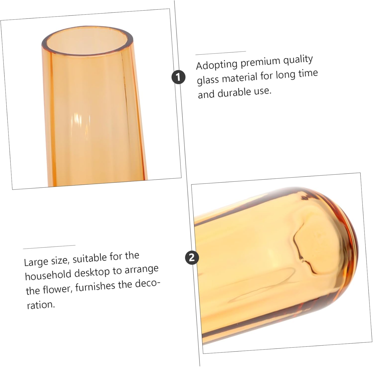 PRETYZOOM 1pc Modern Glass Vase for Home Office Decor