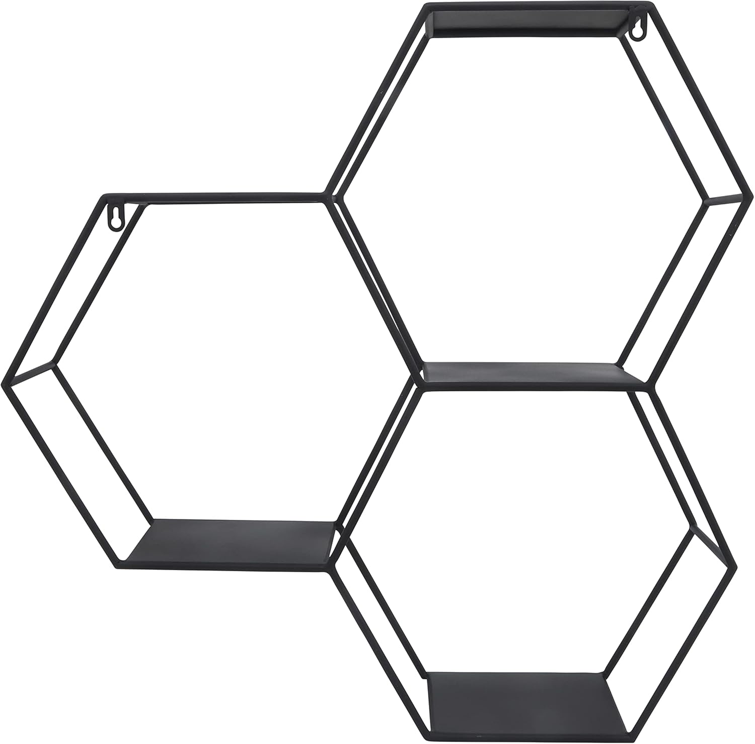 Sagebrook Home Modern Hexagon Wall Storage Shelf - 26 Black