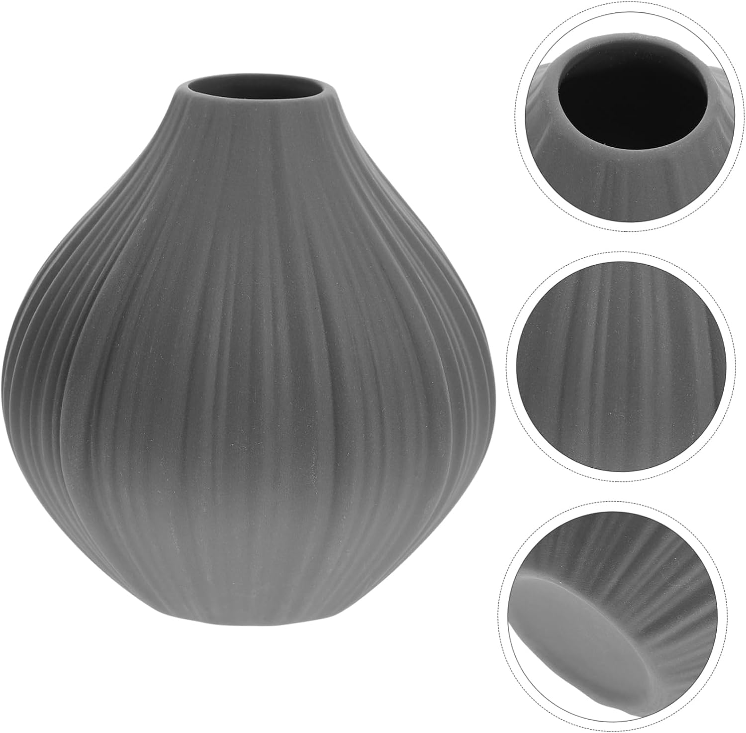 Alipis Gray Mini Ceramic Vase for Home Office Decor
