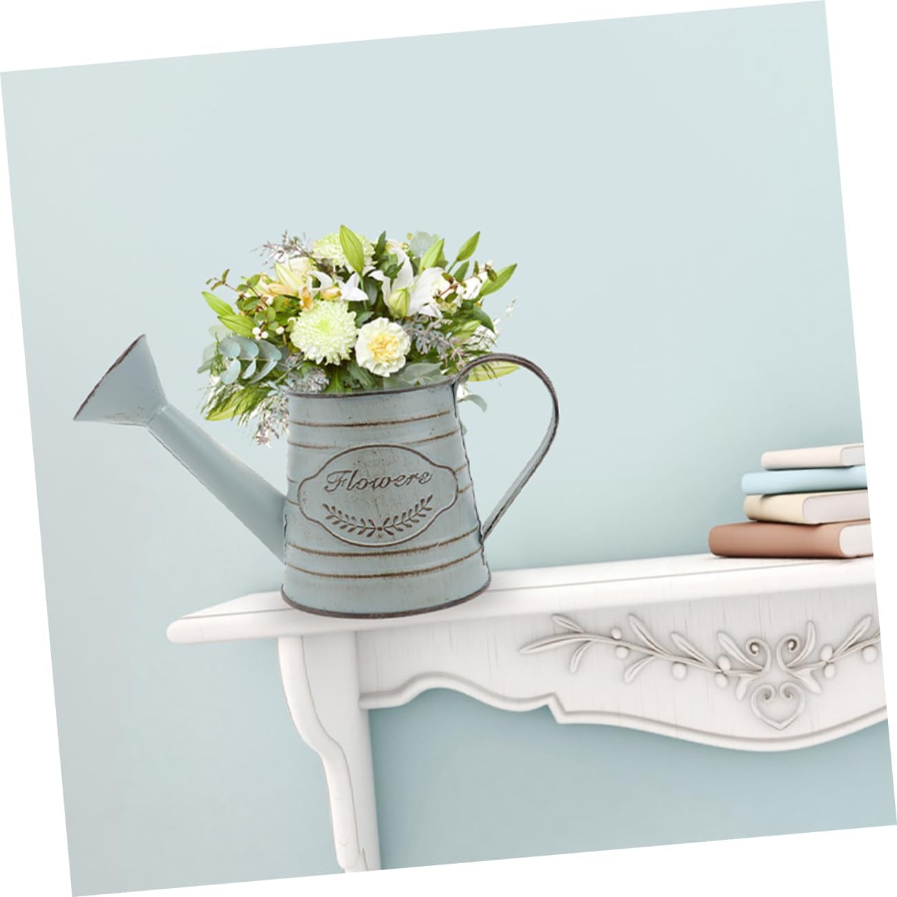 2pcs Vintage Rustic Iron Flower Vases for Dried Decorative Arrangements