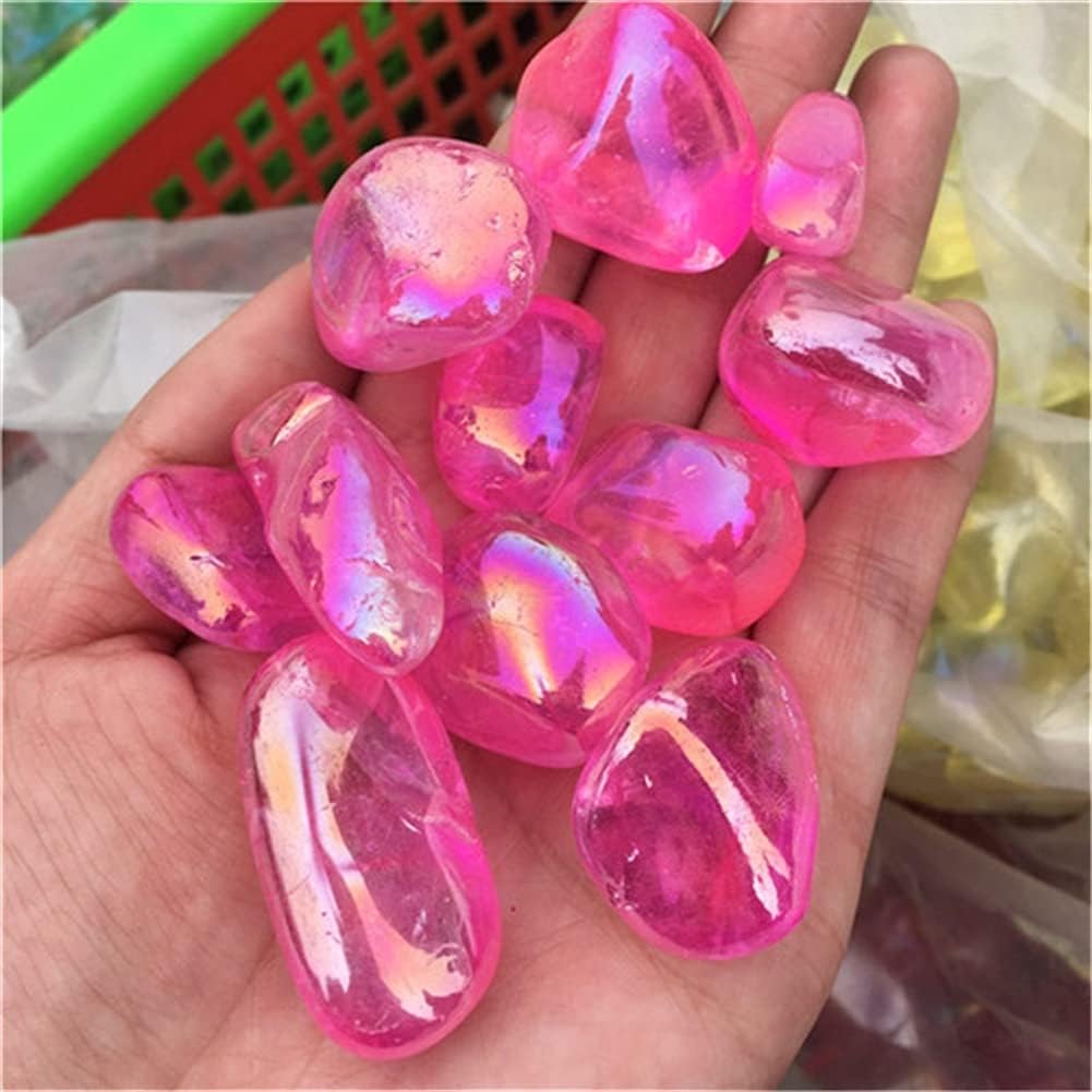 PEKMAR 200g Green Rainbow Angel Aura Quartz Stones