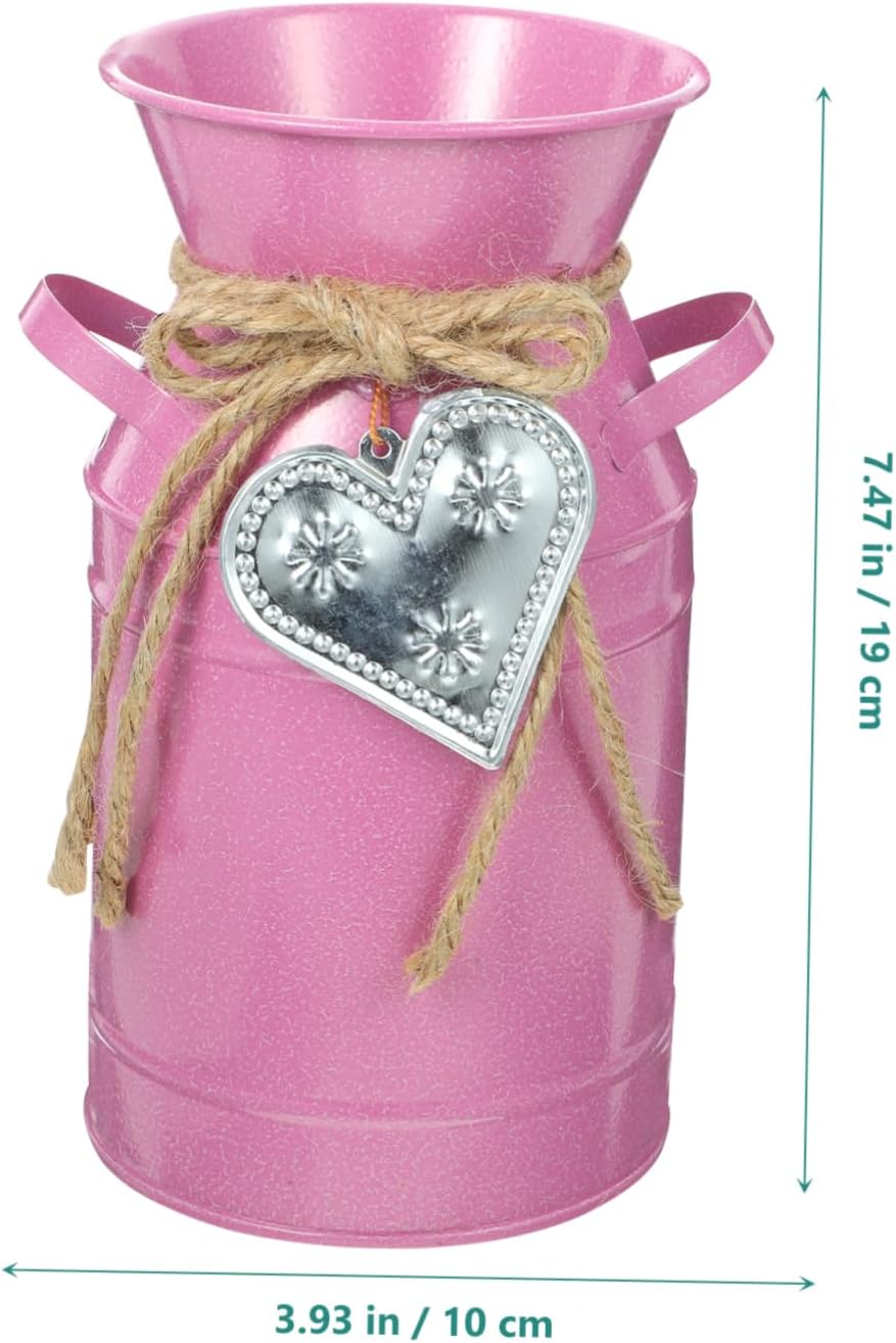 Balacoo Pink Iron Bucket Flower Arranger