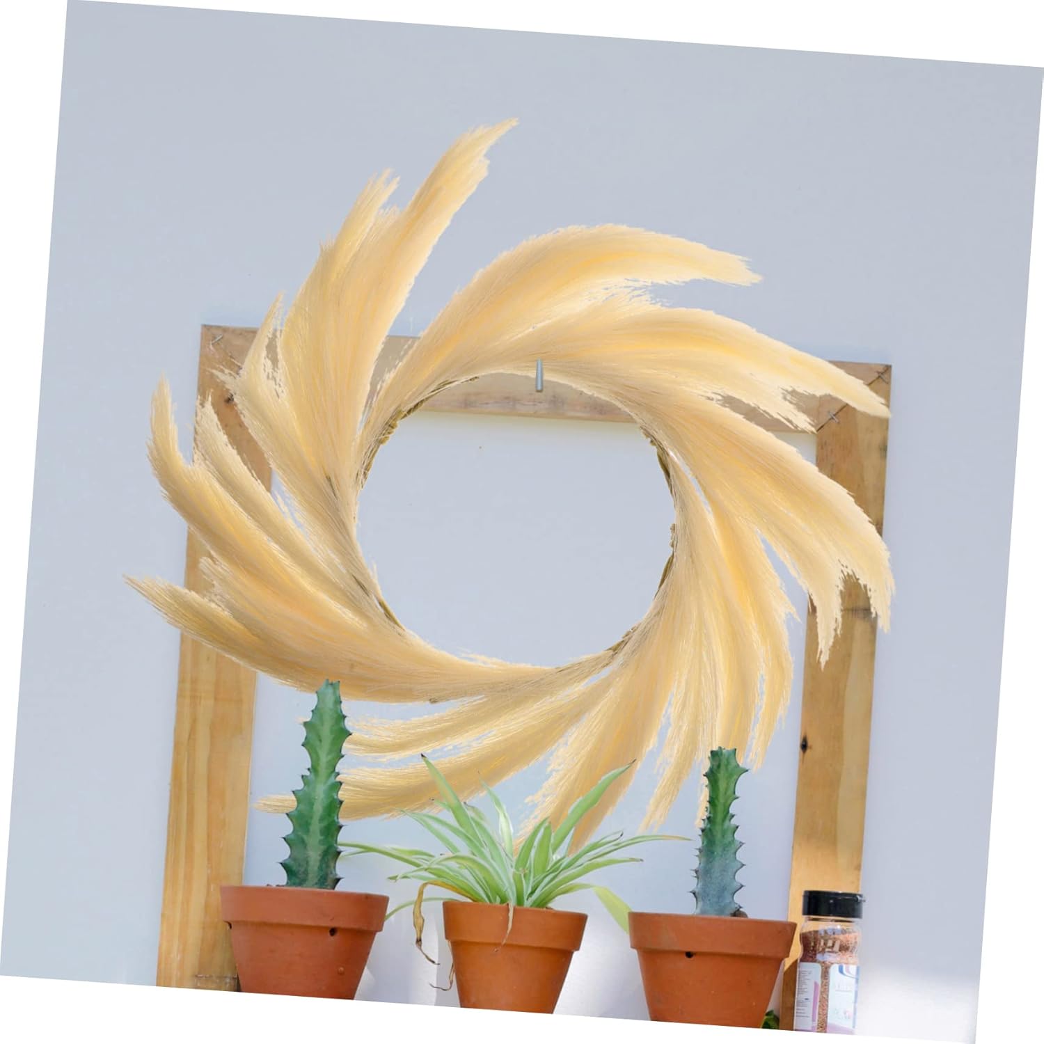 Artificial Bulrush Wreath for Indoor Outdoor Decor