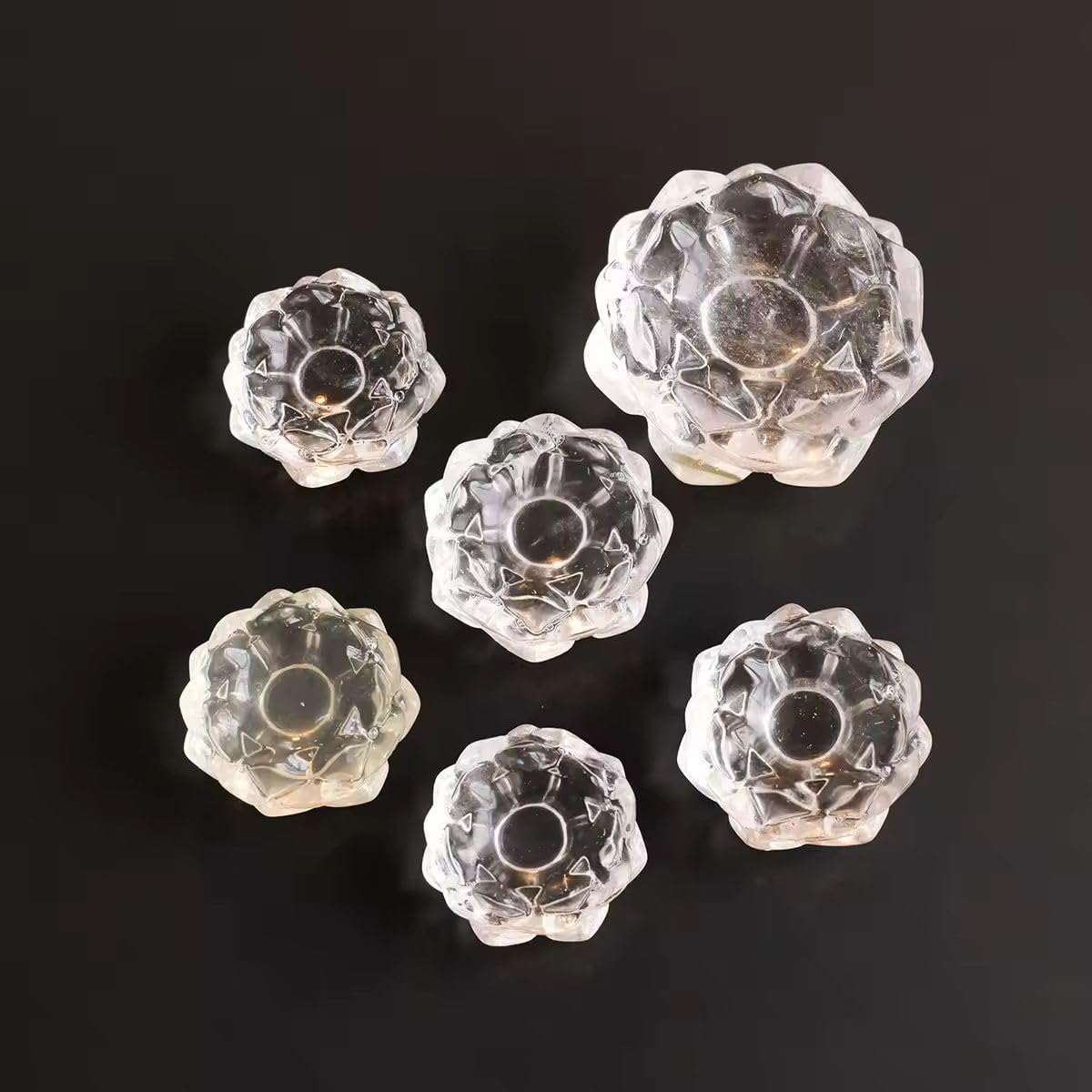 Natural Clear Quartz Lotus Base for Decorative Home Use