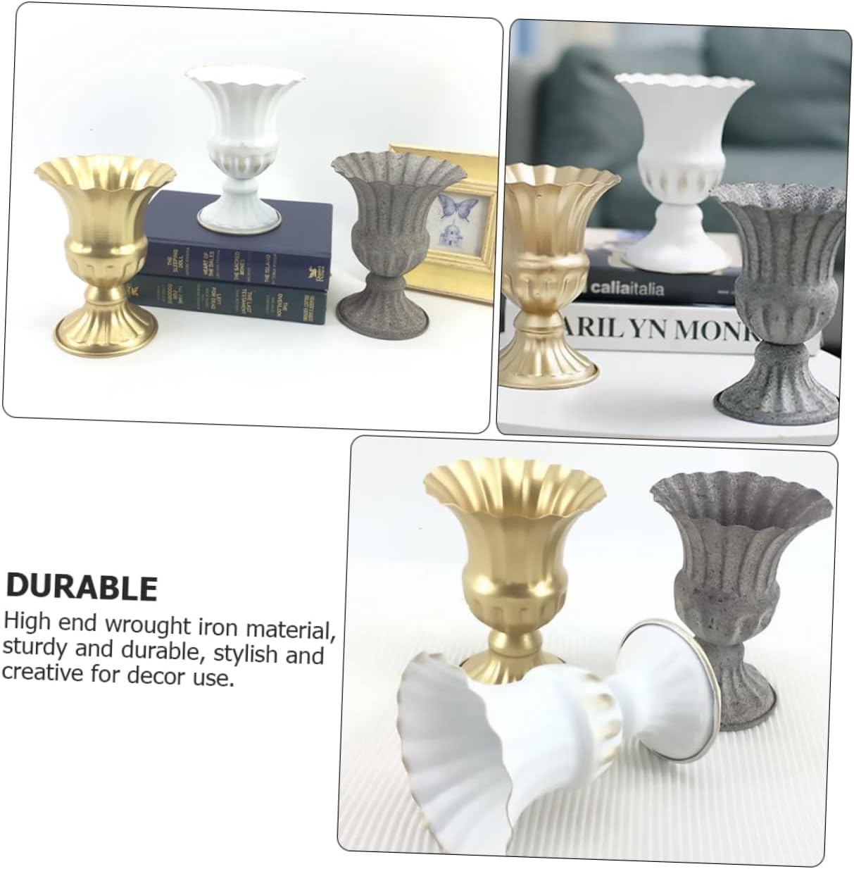 Creative Wrought Iron Flower Pot Vintage Dried Flower Vase for Unique Home Decor