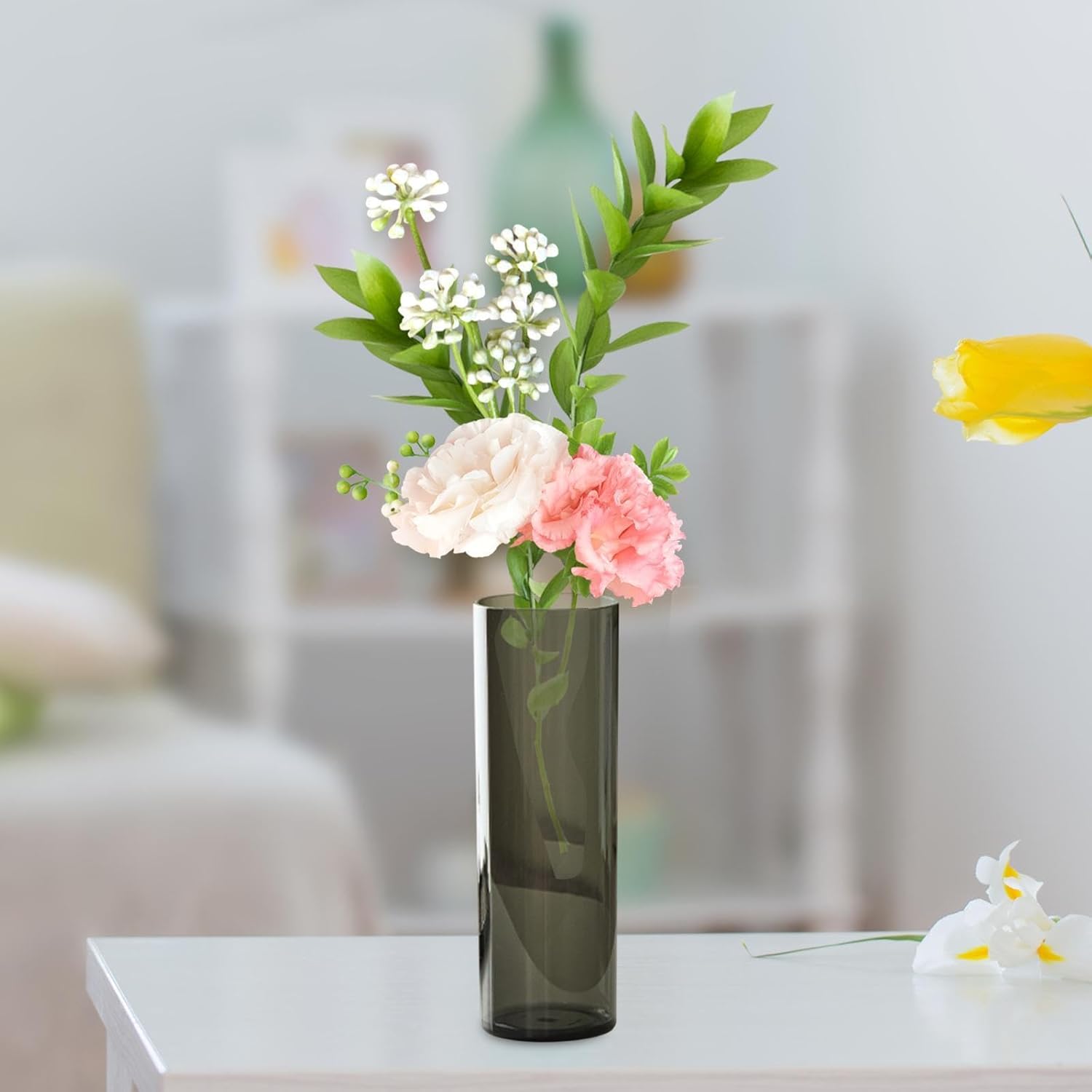 Qianly Acrylic Flower Vase for Desktop and Entryway Decoration