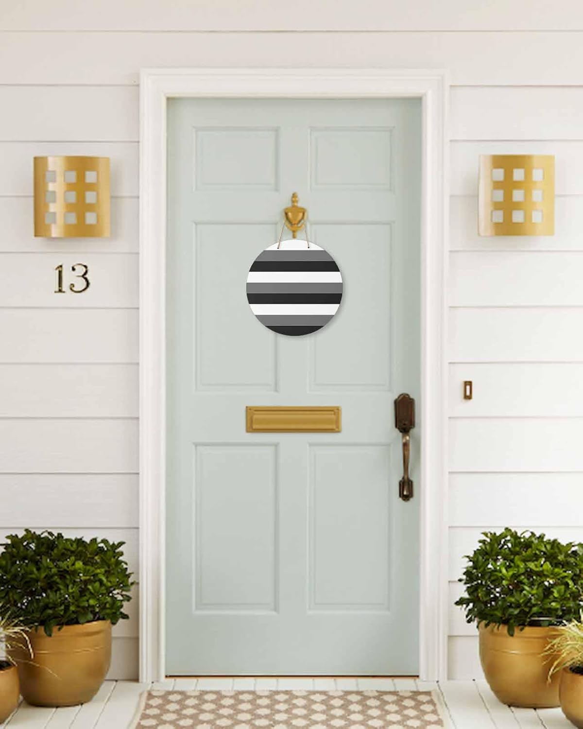 Modern Stripes Welcome Sign for Front Door Decor