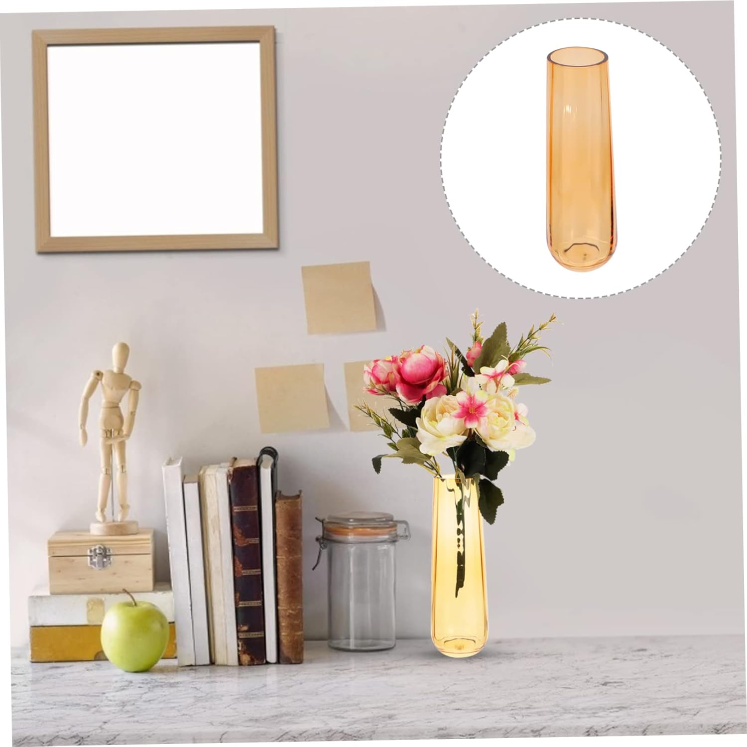 PRETYZOOM 1pc Modern Glass Vase for Home Office Decor