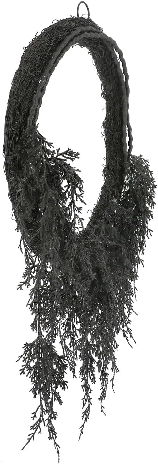 20 Inch Black Cypress Wreath Halloween Decor
