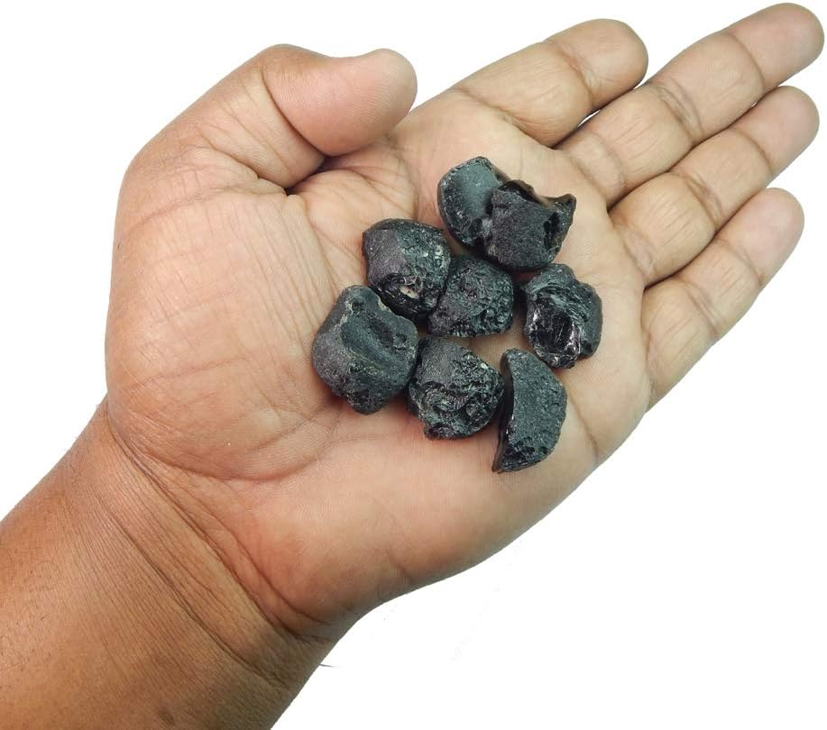 Pack of 3 Natural Rough Campo Del Cielo Stones Black Tektite Druzy for Healing and Jewelry