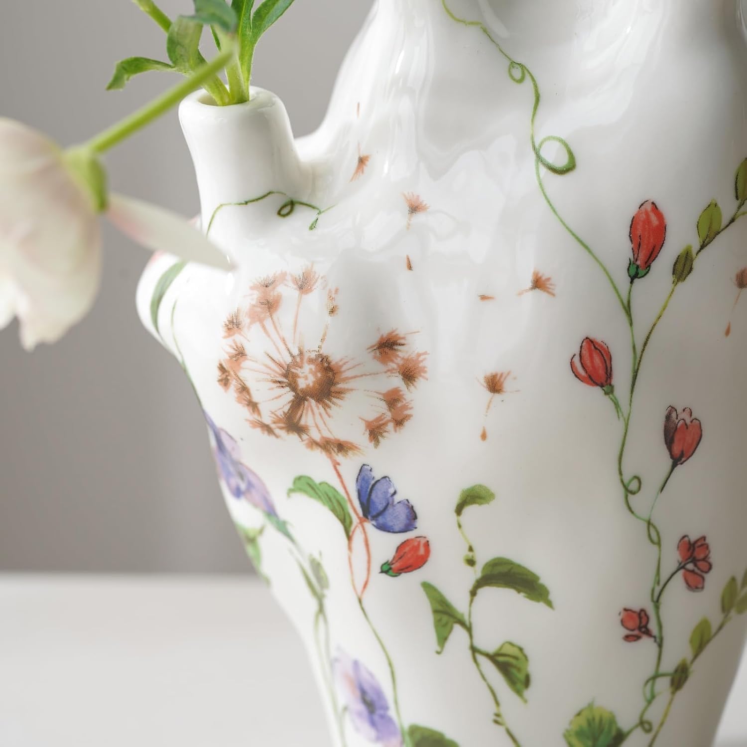 Irregular Heart Shape Ceramic Vase for Vintage Flora