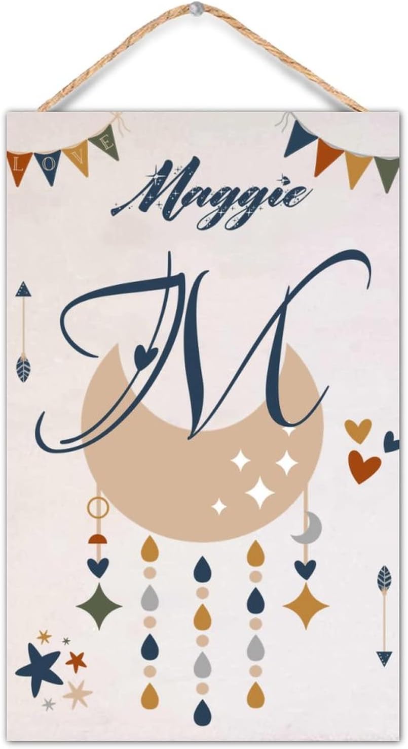 WengBeauty Personalized Wooden Monogram Sign