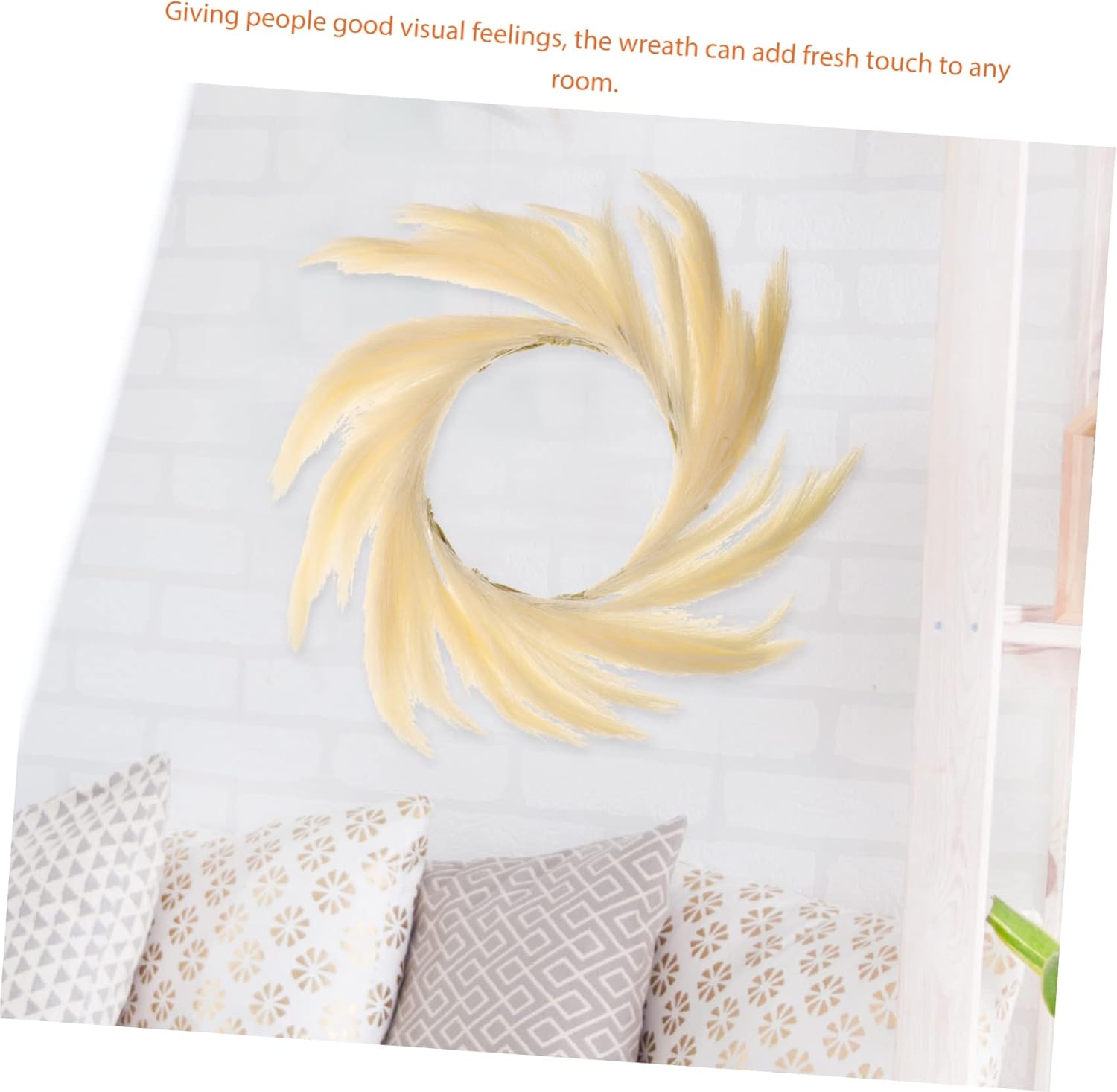 Elegant Artificial Bulrush Wreath for Home Decor