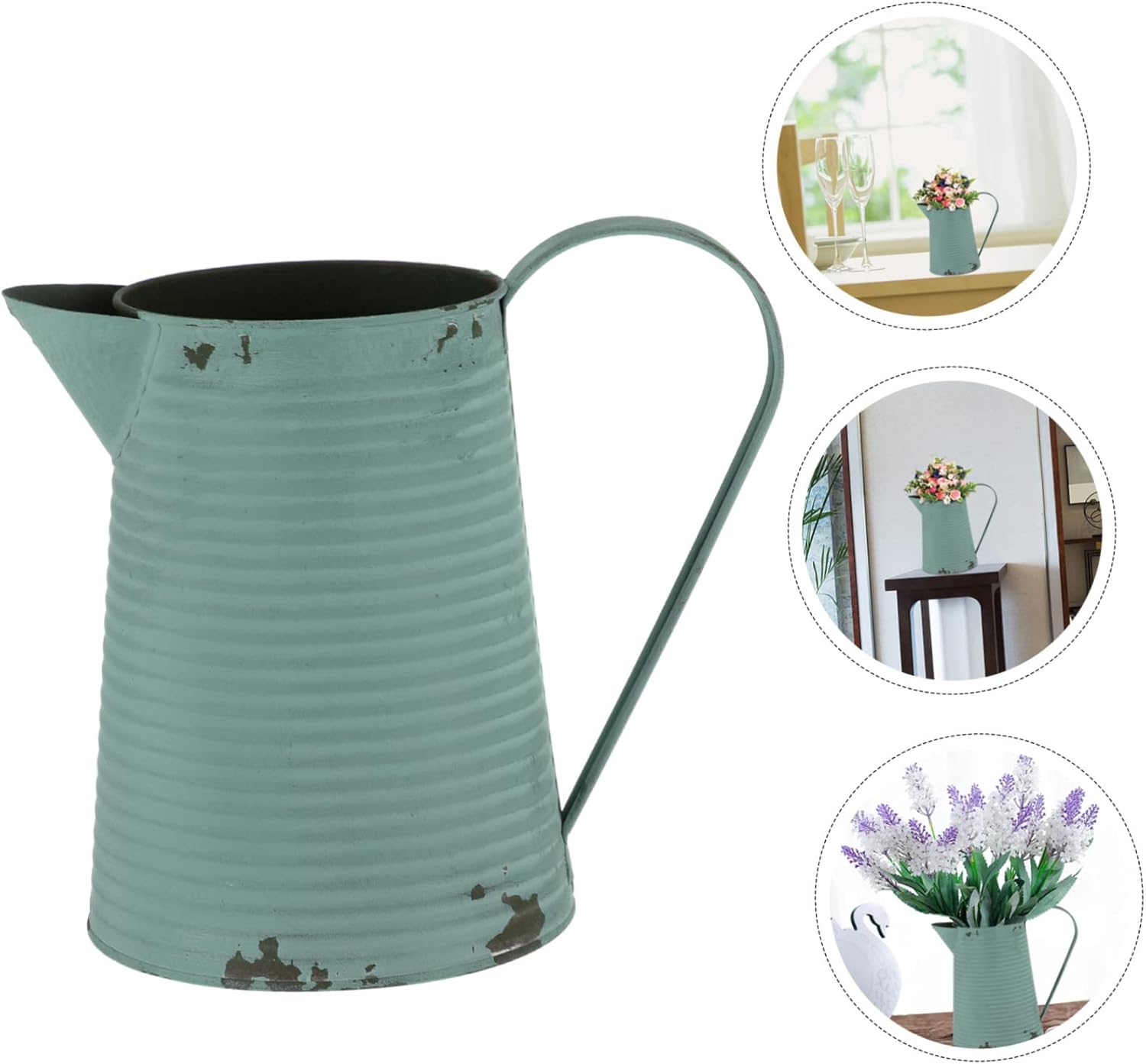 Unique Flower Storage Pot with Pitcher Handle for Garden Decor