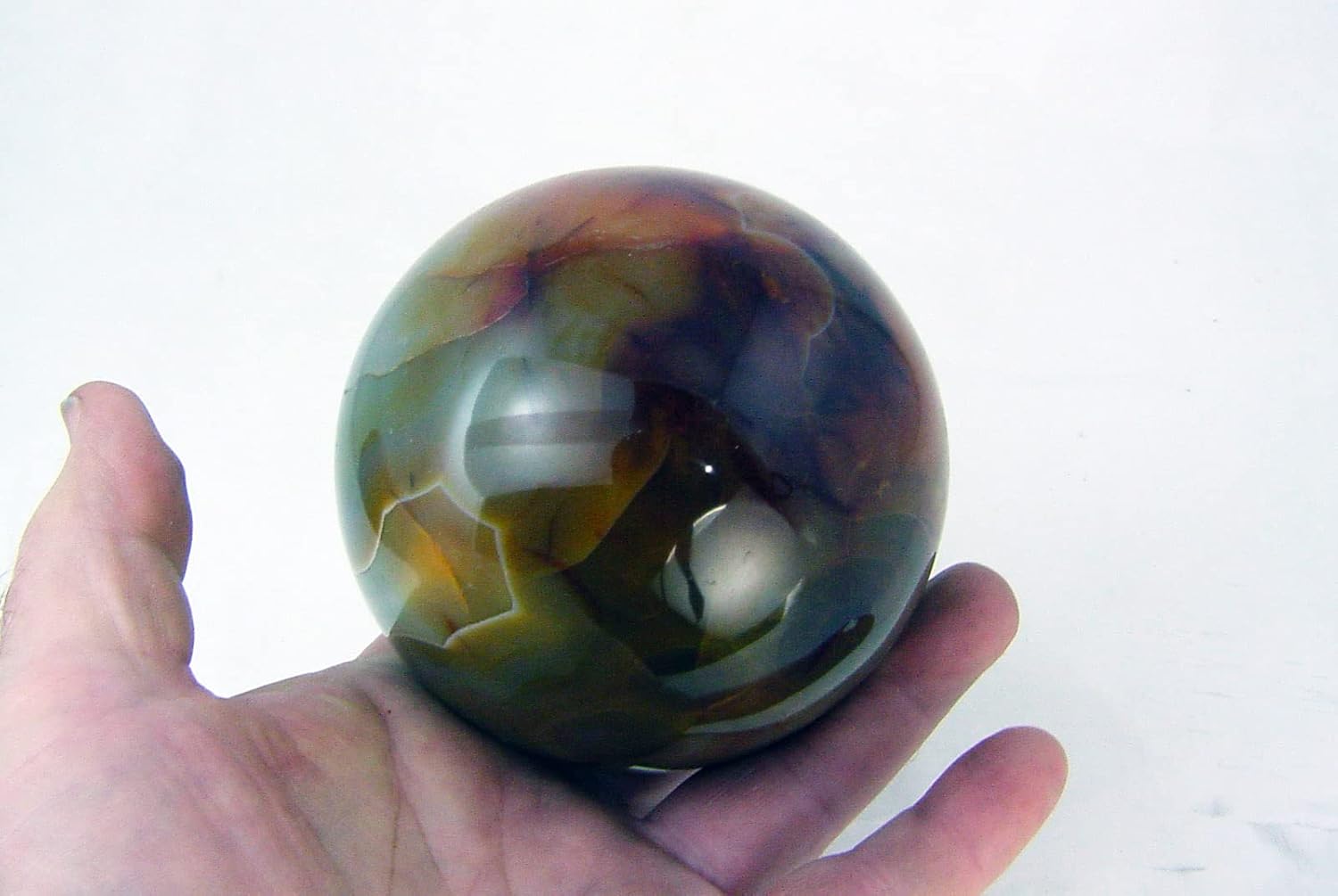 Carnelian Agate Sphere 88mm with Stand