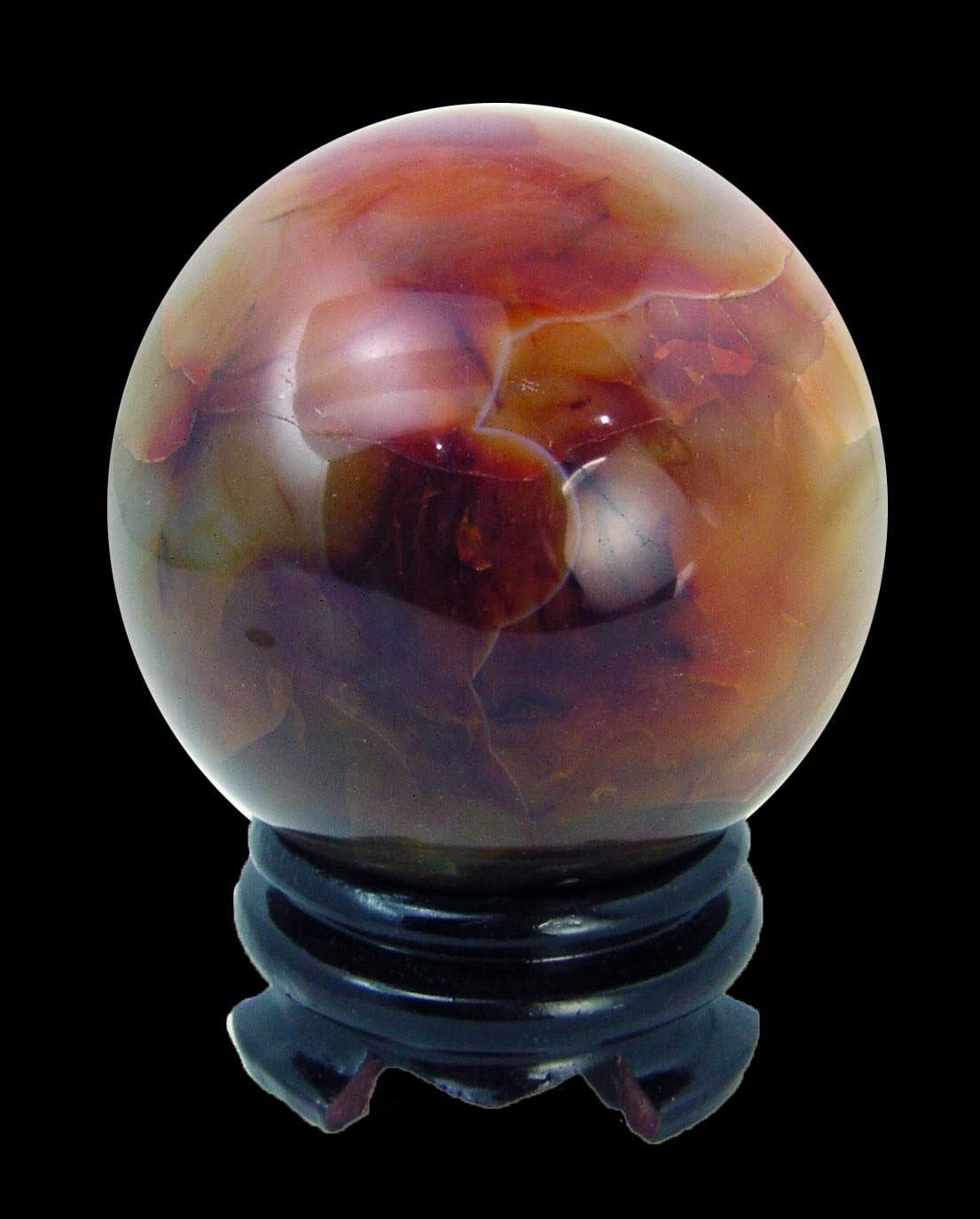 Carnelian Agate Sphere 88mm with Stand