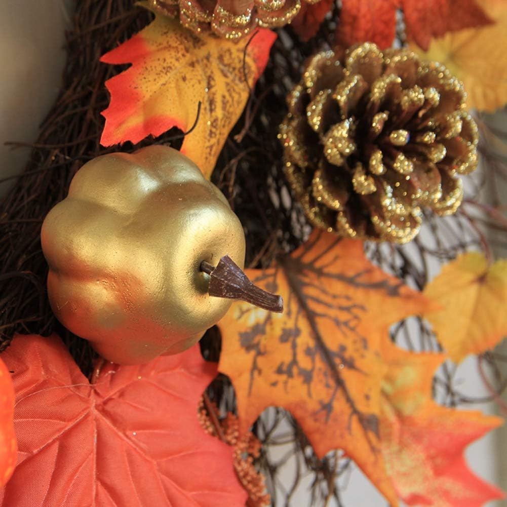 Door Hanger Artificial Maple Leaves Wreath 60CM Autumn Decor