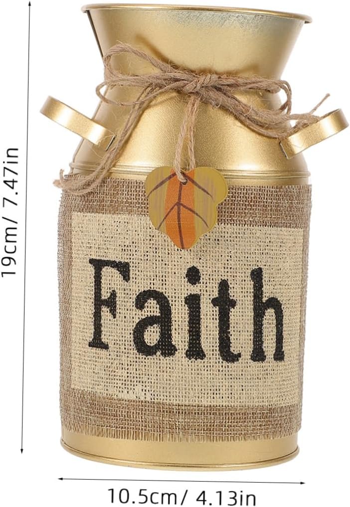 Toyvian Vintage Rustic Metal Flower Vase for Home Decor