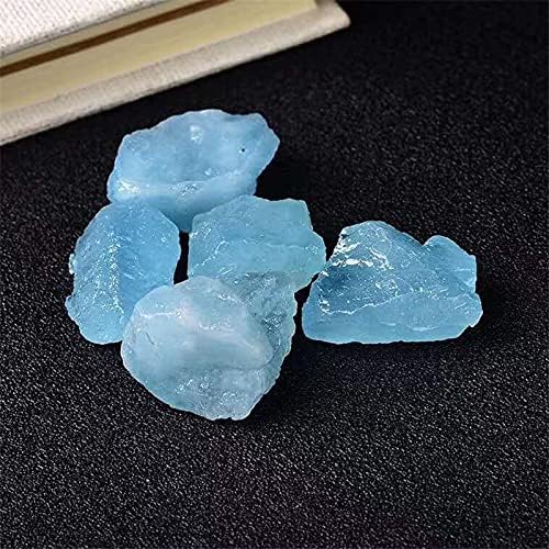 FIDEMM Natural Blue Aquamarine Healing Stones for Home Decor